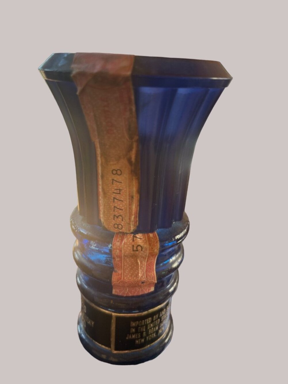 Imported McGill Canadian Whiskey 2 Cobalt Blue Decanters Bottled by James B Beam - Picture 2 of 10